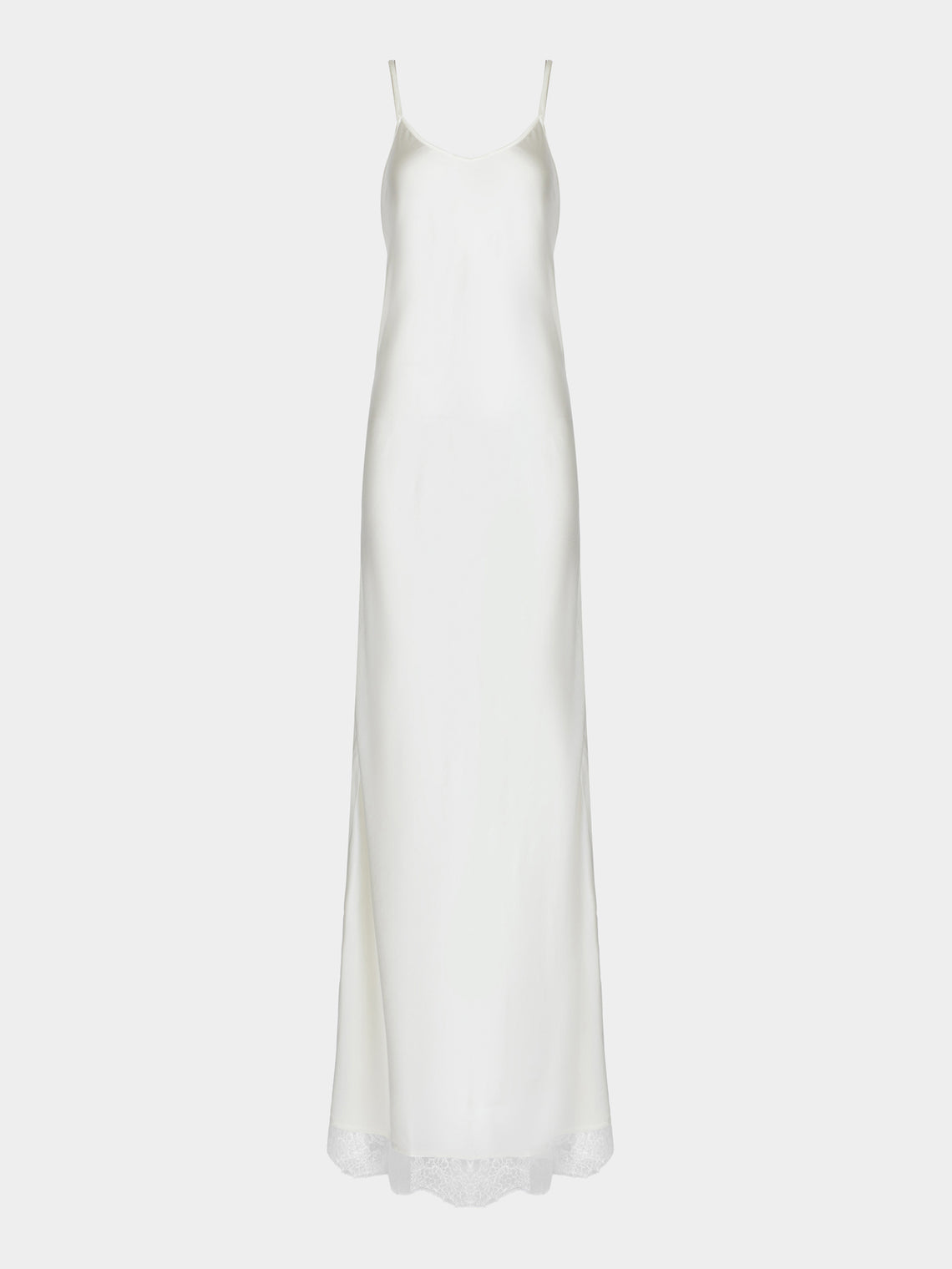 Ryan Roche - Silk and Lace Long Slip Dress - Ivory - ABASK - 