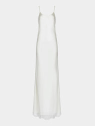 Ryan Roche - Silk and Lace Long Slip Dress - Ivory - ABASK - 