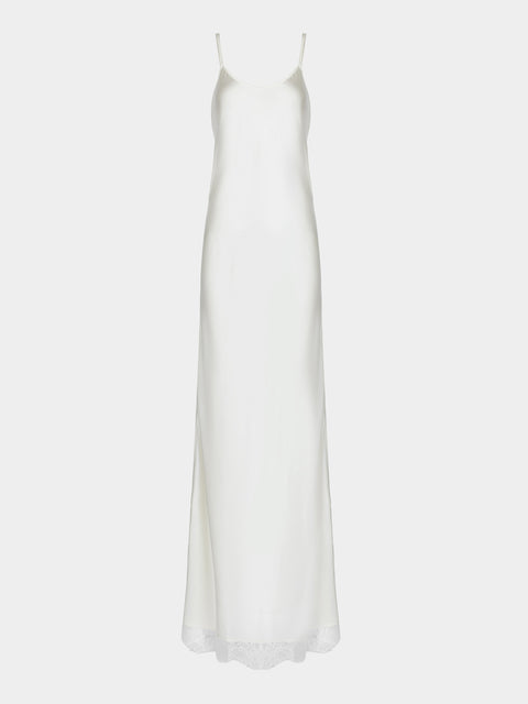 Ryan Roche - Silk and Lace Long Slip Dress - Ivory - ABASK - 