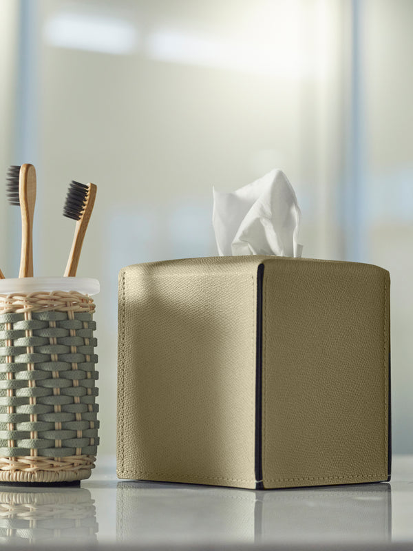 Giobagnara - Ready Leather Tissue Box - Light green - ABASK