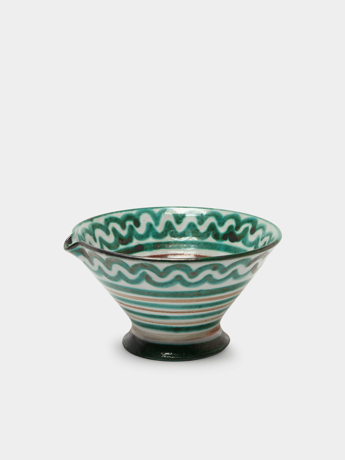 Antique and Vintage - 1950s Robert Picault Ceramic Salad Bowl - Green - ABASK - 
