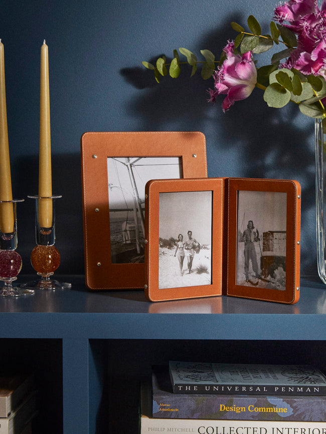 Connolly - Leather Double Photo Frame - Tan - ABASK