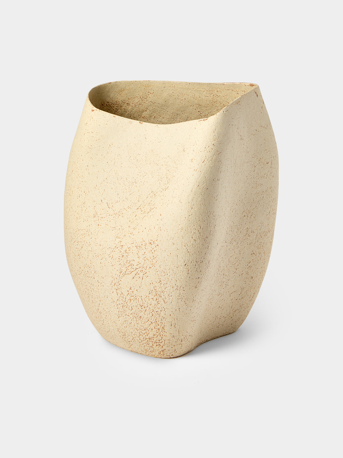 Linda Ouhbi - No. 5 Hand-Built Stoneware Vase (12.5in/32cm) - Beige - ABASK - 