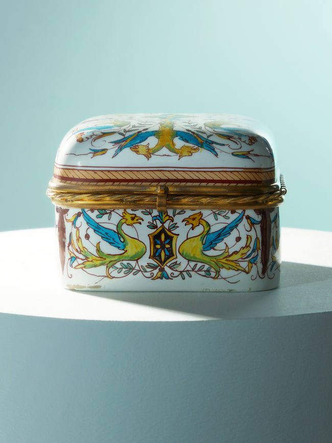 Antique and Vintage - 1840s Hand-Painted Ceramic Box -  - ABASK