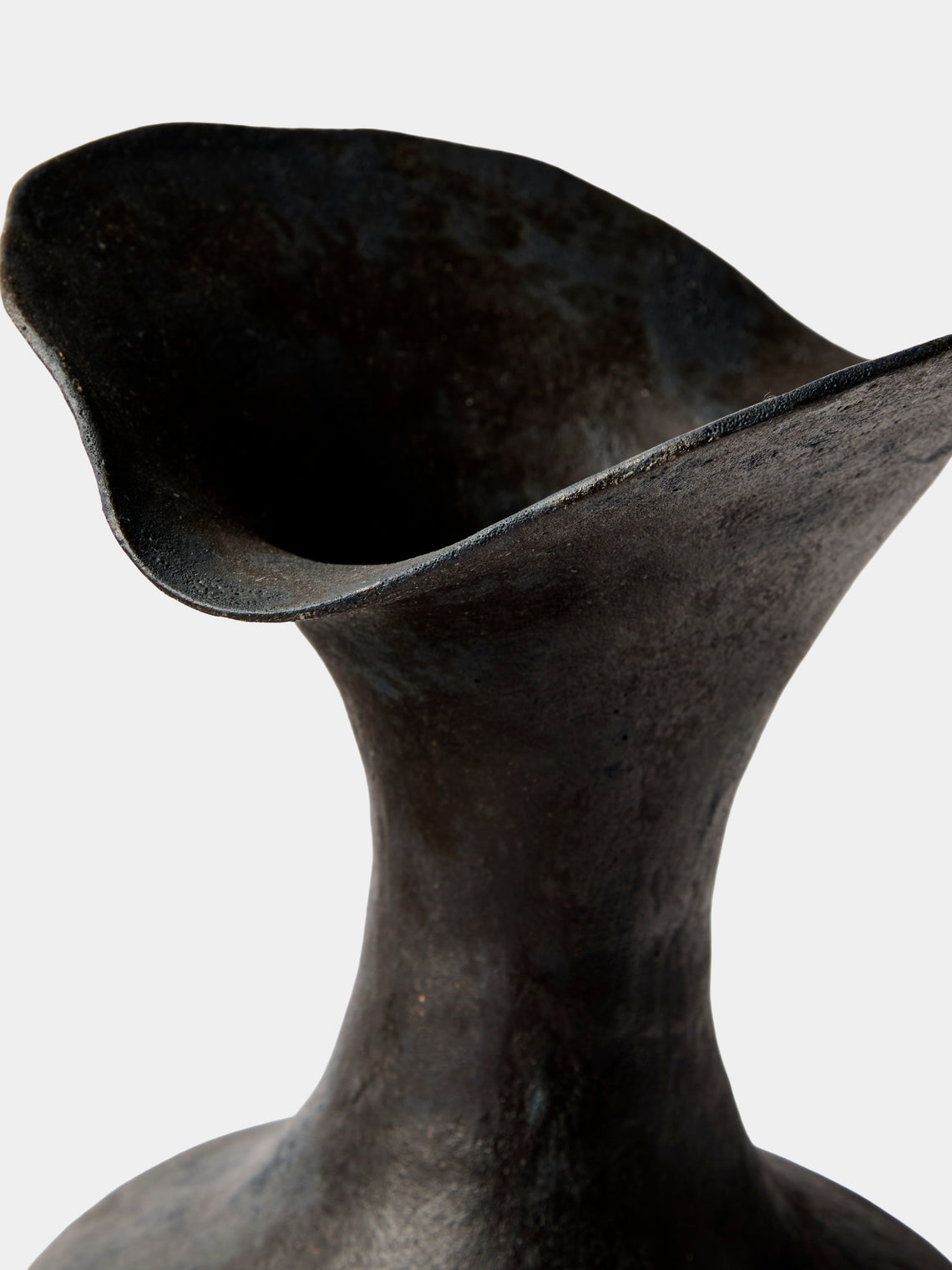 By Raffaella - Flora III Hand-Coiled Stoneware Vase (12in/30cm) - Black - ABASK