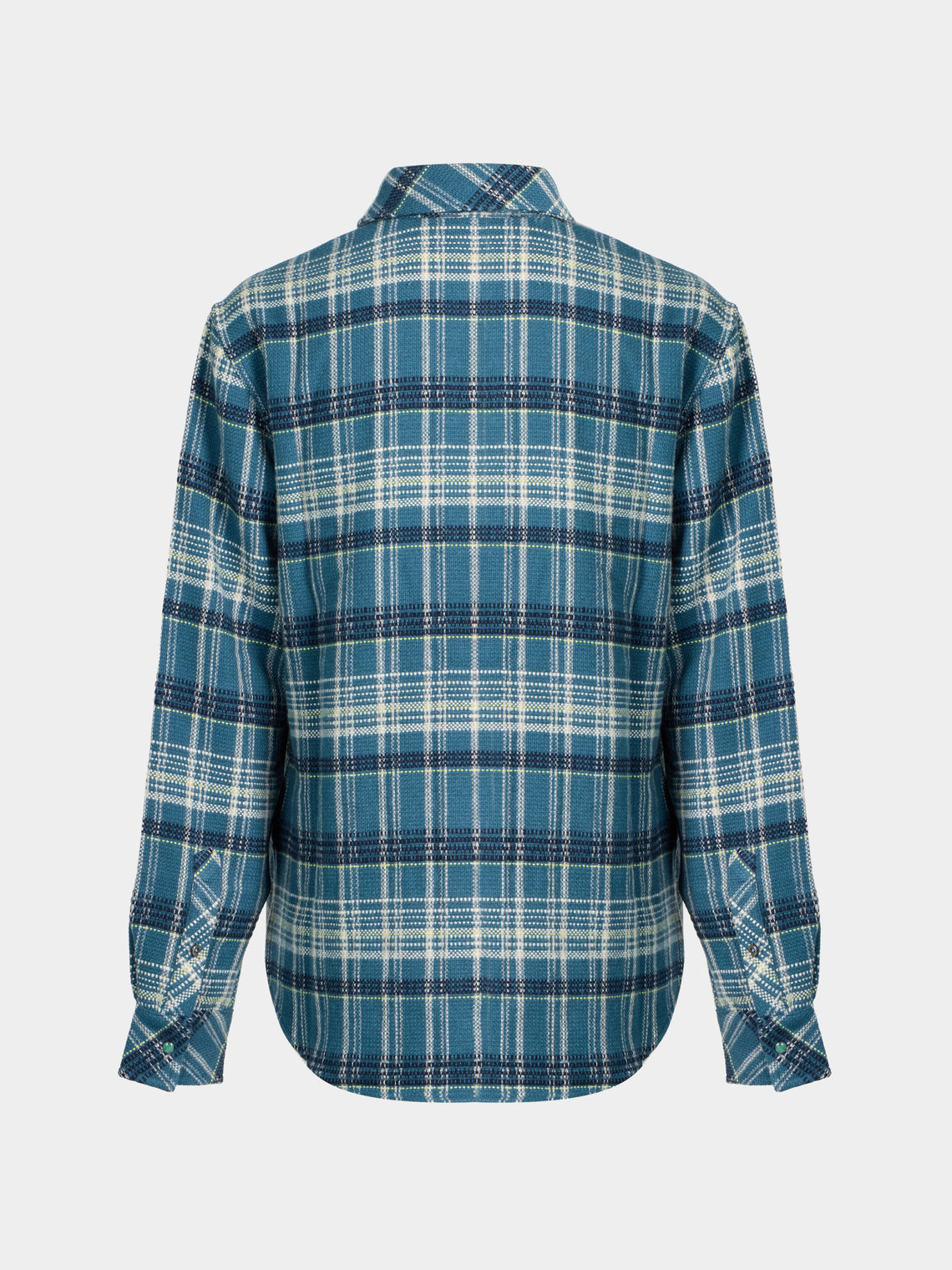 God's True Cashmere - Fantasia Tartan Cashmere Shirt | Size: M - Blue - ABASK