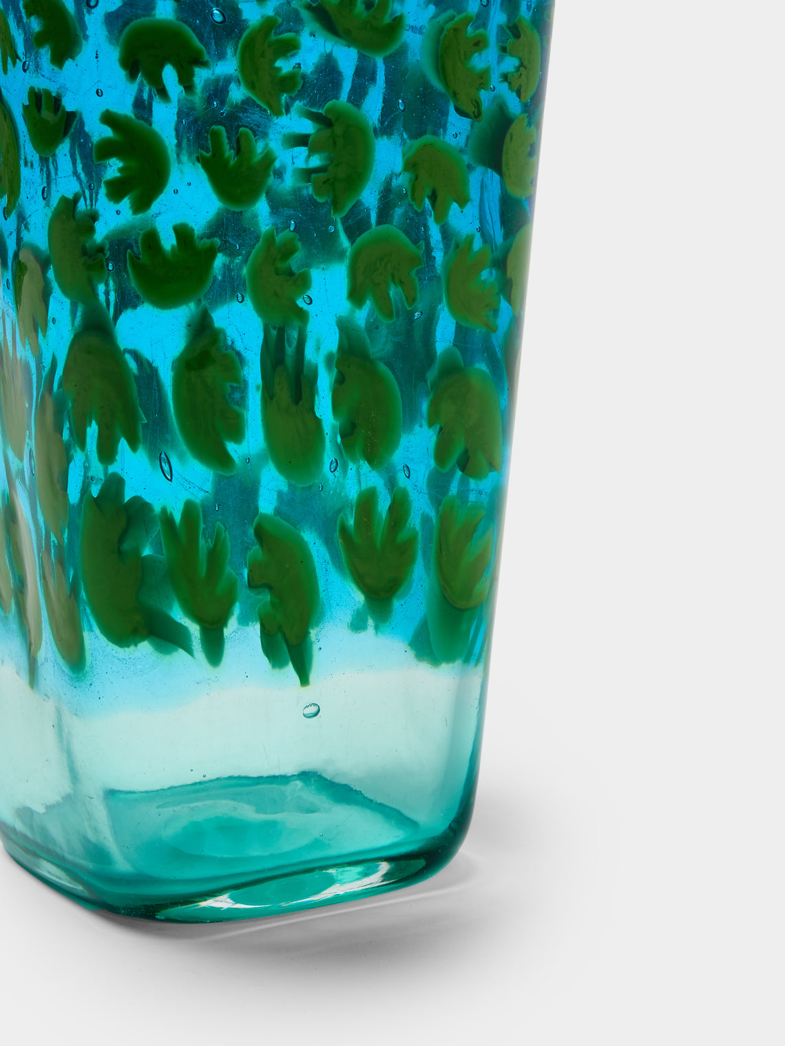 Antique and Vintage - 1951 Riccardo Licata for Cenedese Glass Vase (9in/23.5cm) - Green - ABASK