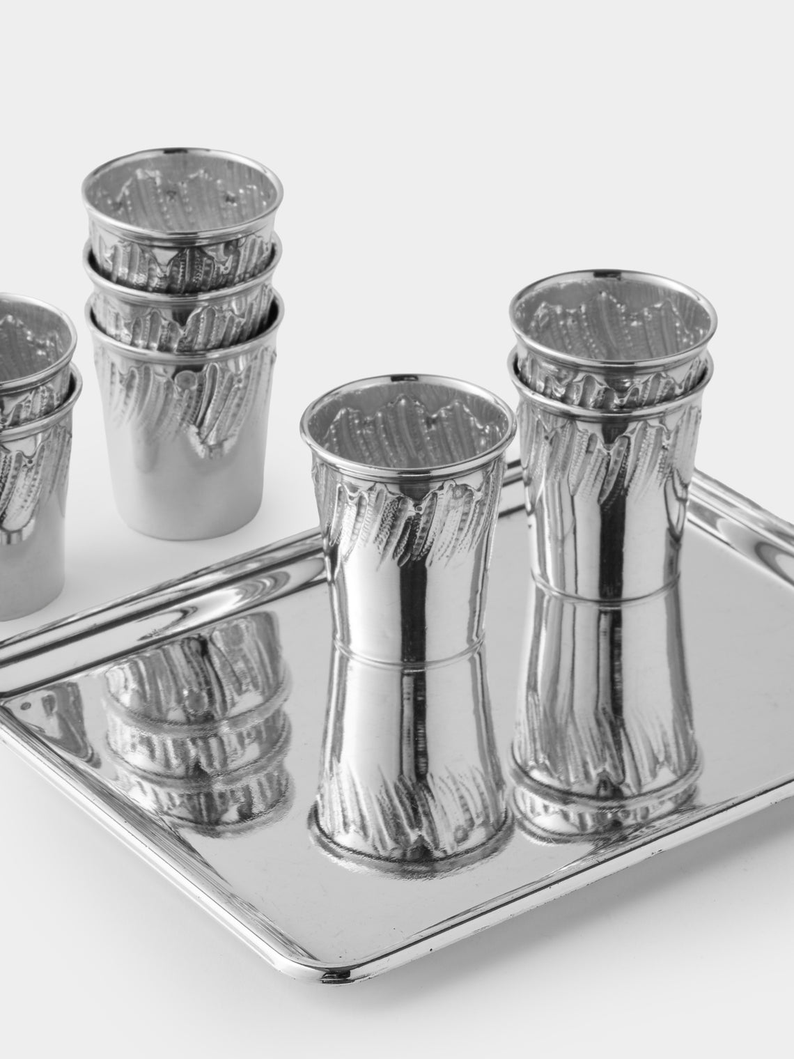 Antique and Vintage - 1900s Solid Silver Shot Glasses (Set of 12) - Silver - ABASK