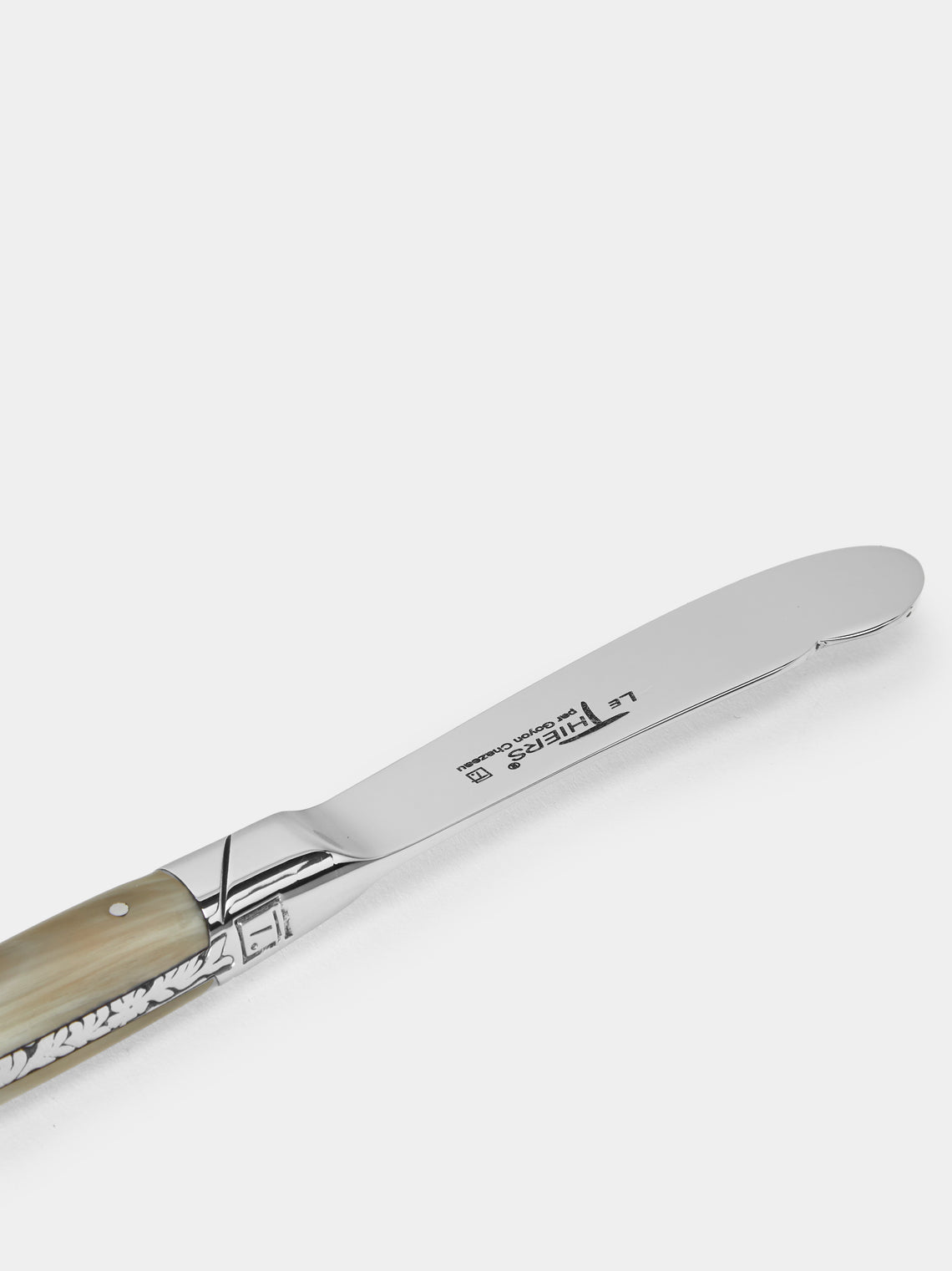 Goyon-Chazeau - Le Thiers Prestige Flammée Blonde Horn Butter Knife - Brown - ABASK