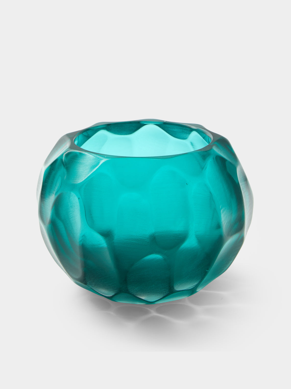 Micheluzzi Glass - Bocia Acqua Bamboo Hand-Blown Murano Glass Vase (6in/15cm) - Blue - ABASK - 