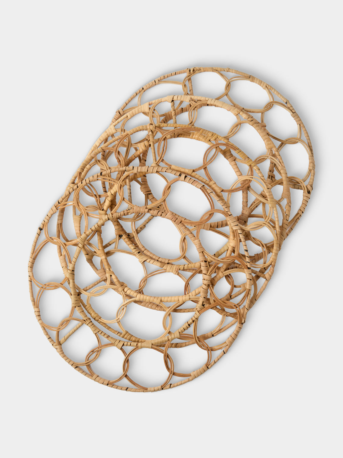 Artesanías del Atlántico - | Set of 4 | Bejuco Handwoven Palm Knotted Placemats - Natural - ABASK