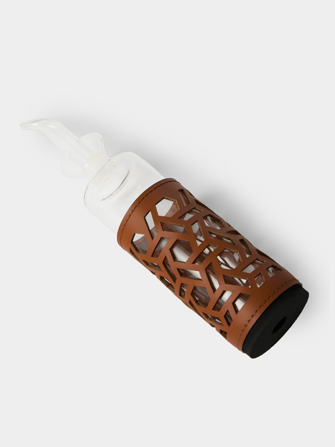 RUDI - Zenit Leather and Glass Vinegar Holder - Brown - ABASK