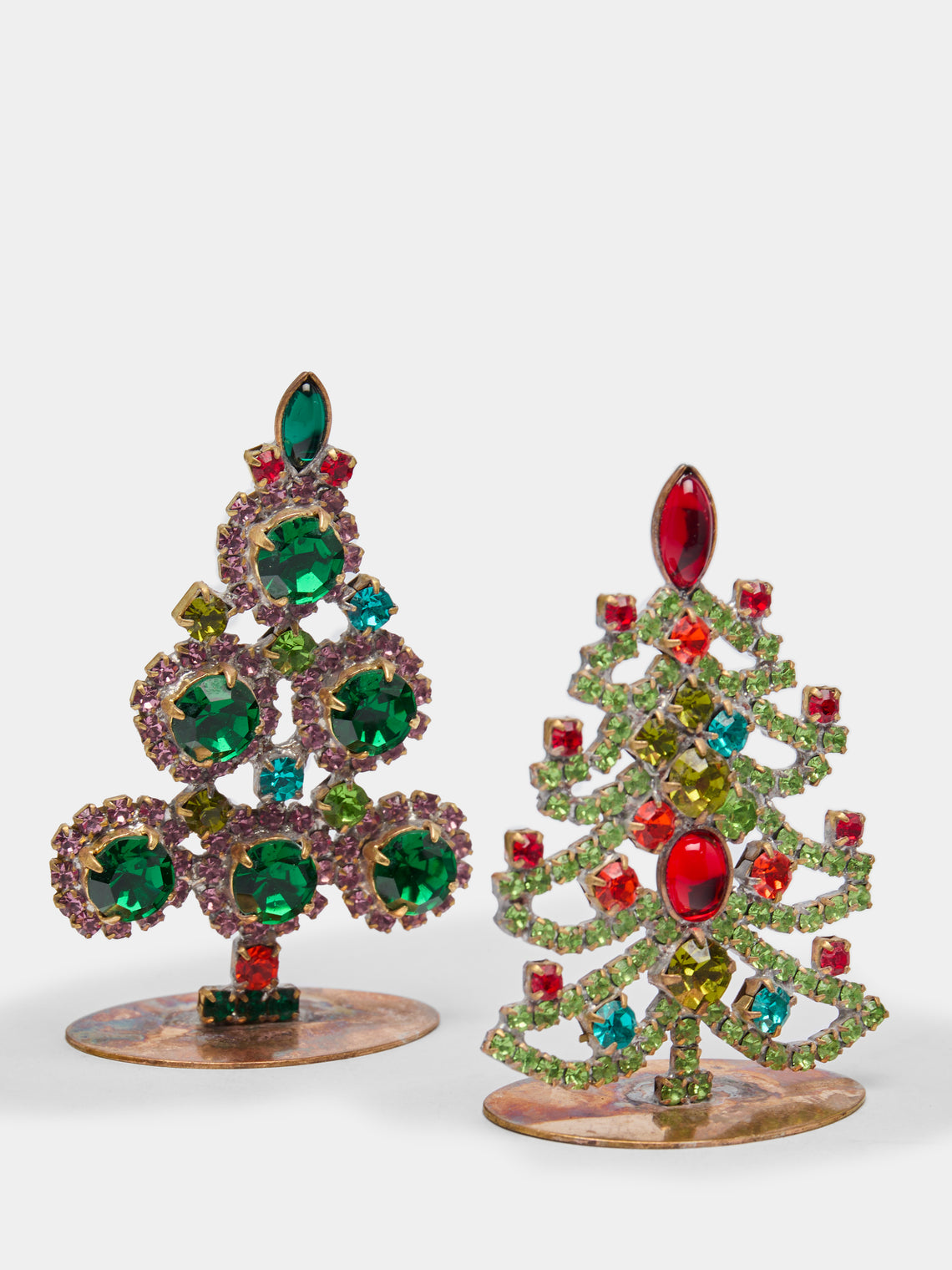 Antique and Vintage - 1930s Czech Jewelled Micro Christmas Trees (Set of 4) -  - ABASK