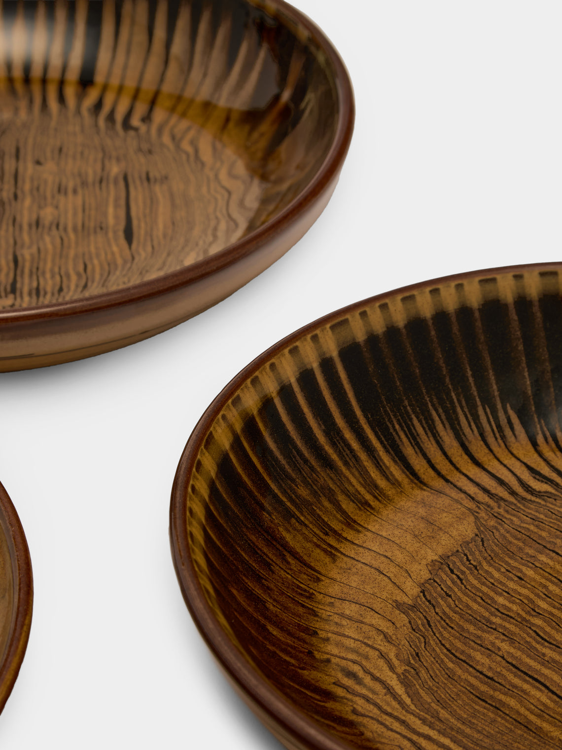 Mike Parry - Slipware Pasta Bowls (Set of 4) - Brown - ABASK