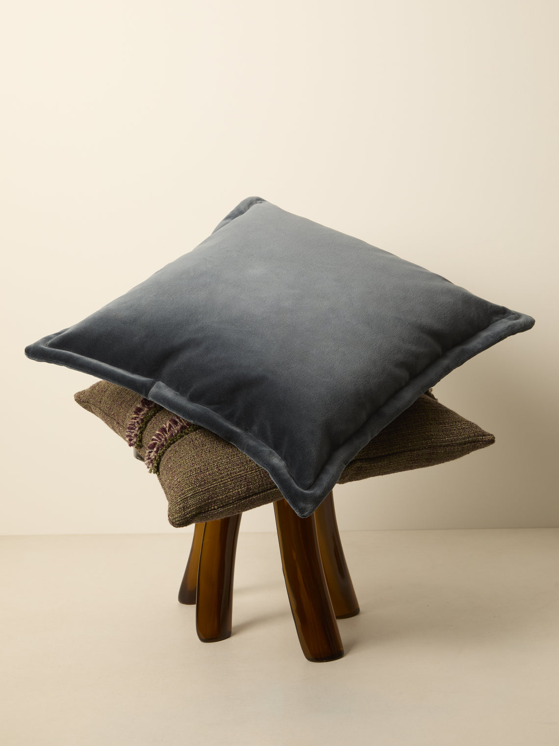 de Le Cuona - Vienna Cotton Pillow (21.5in/55cm) - Blue - ABASK