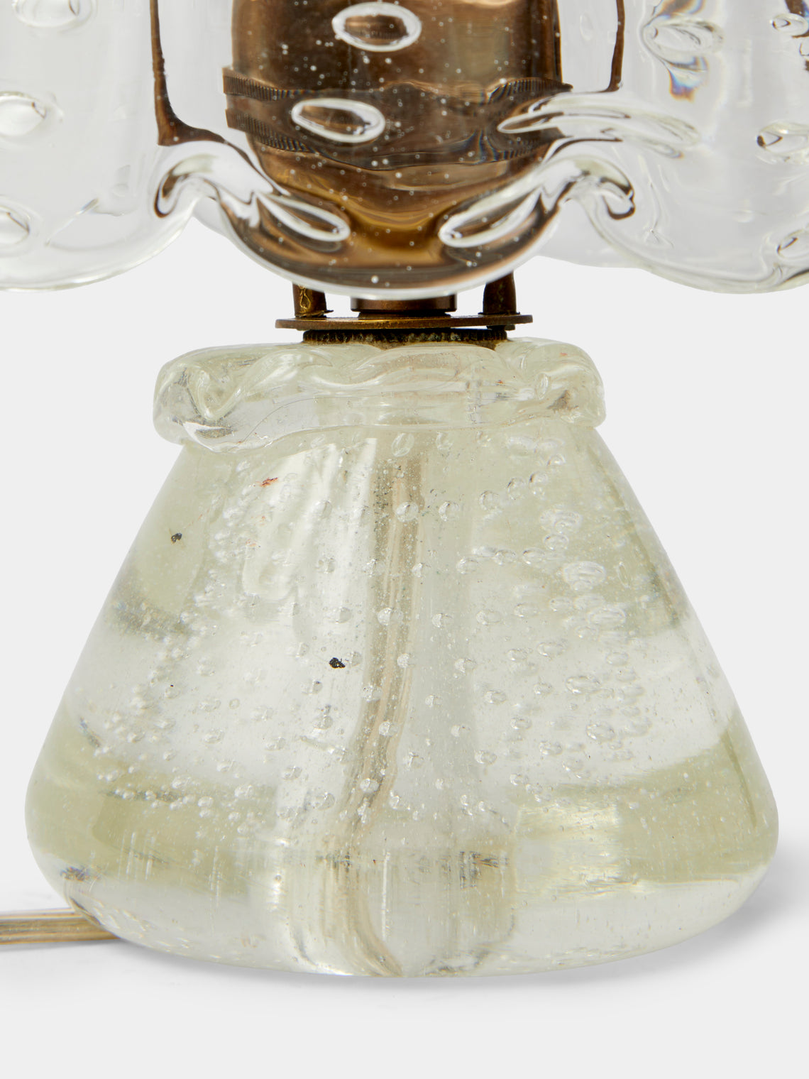Antique and Vintage - | Set of 2 | 1950s Barovier Murano Glass Table Lamps - Clear - ABASK