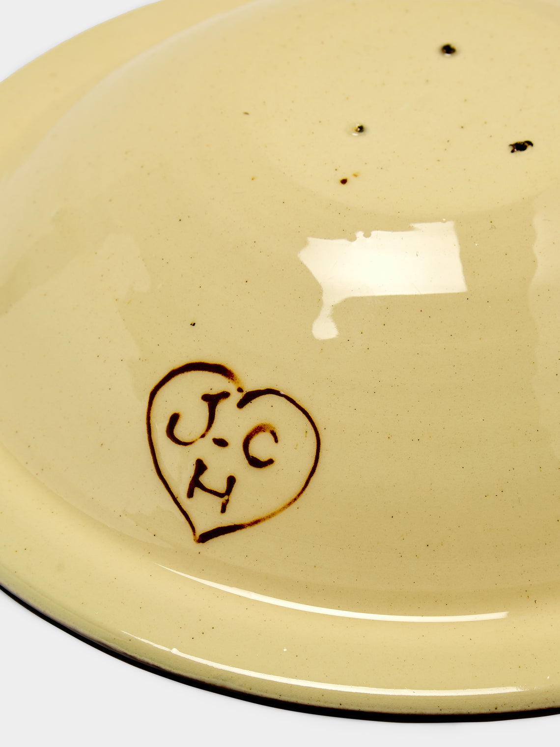 Poterie d’Évires - Chickens Hand-Painted Ceramic Serving Bowl - Cream - ABASK
