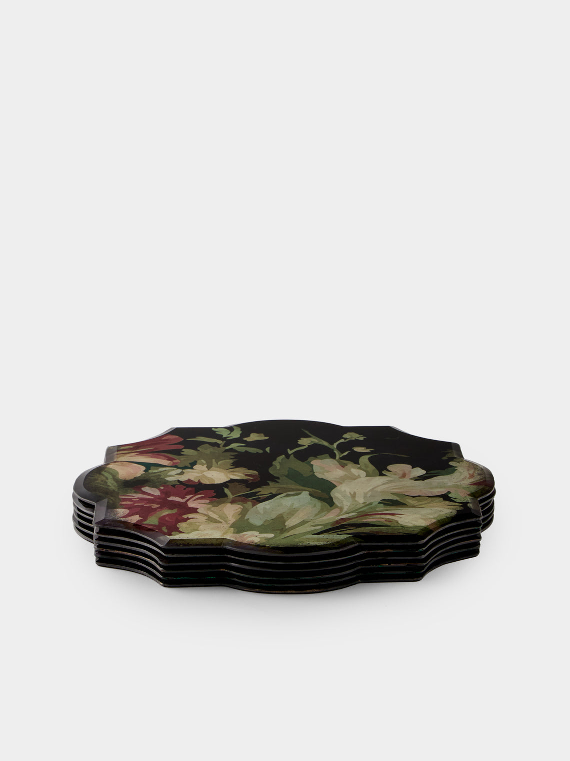 Borgo delle Tovaglie - Milano Carmen Mirrored Glass Placemats (Set of 6) - Pink - ABASK