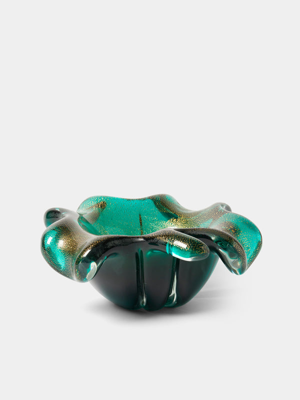 Antique and Vintage - Mid-Century Murano Glass Bowl - Green - ABASK - 