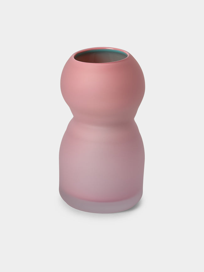 David Valner - Fungus Hand-Blown Glass Vase (9in/23cm) - Pink - ABASK - 