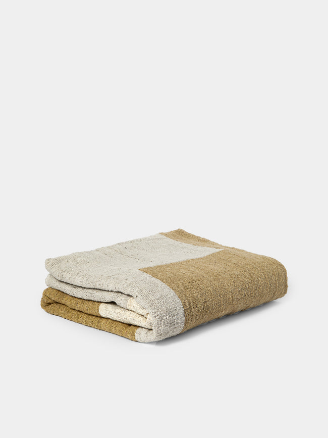 Valentina Hoyos - Hand-Dyed Patchwork Cotton Throw (106in/2.7m) - Natural - ABASK