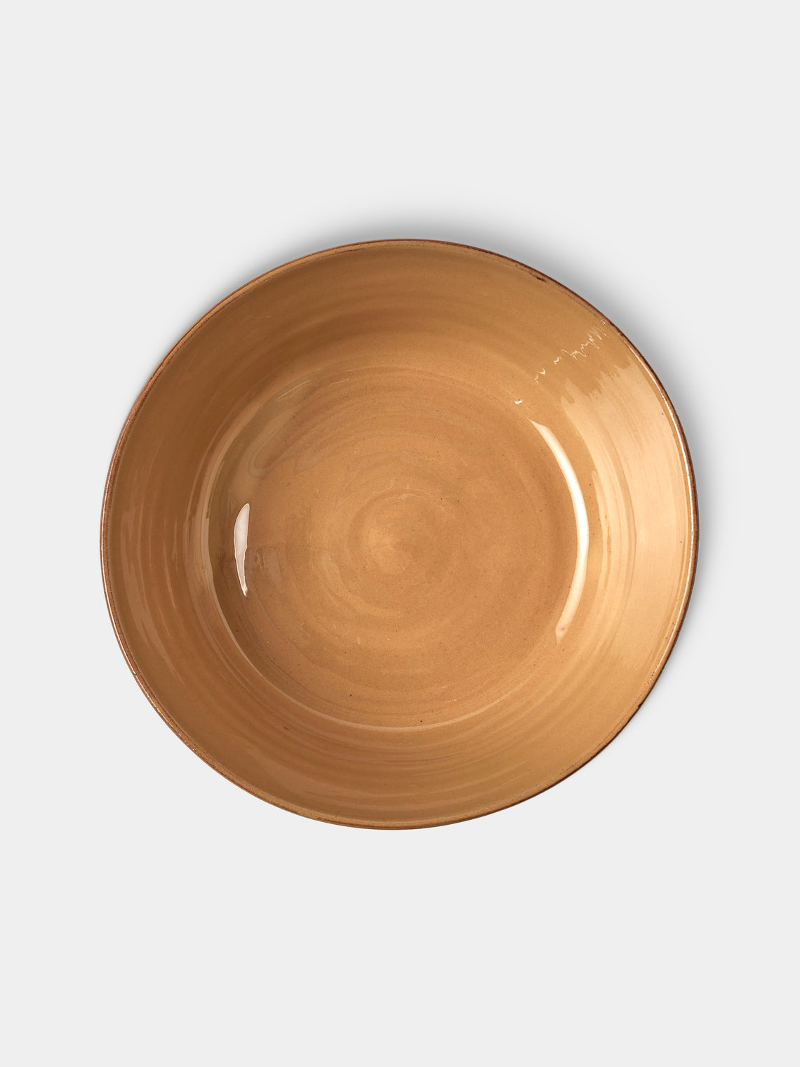 Poterie d’Évires - Flowers Hand-Painted Ceramic Small Handled Serving Bowl - Light brown - ABASK