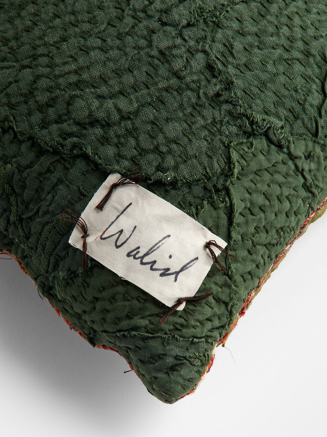 By Walid - 19th-Century Wool Paisley and Cotton Patchwork Cushion (25.5in/65cm) - Multiple - ABASK