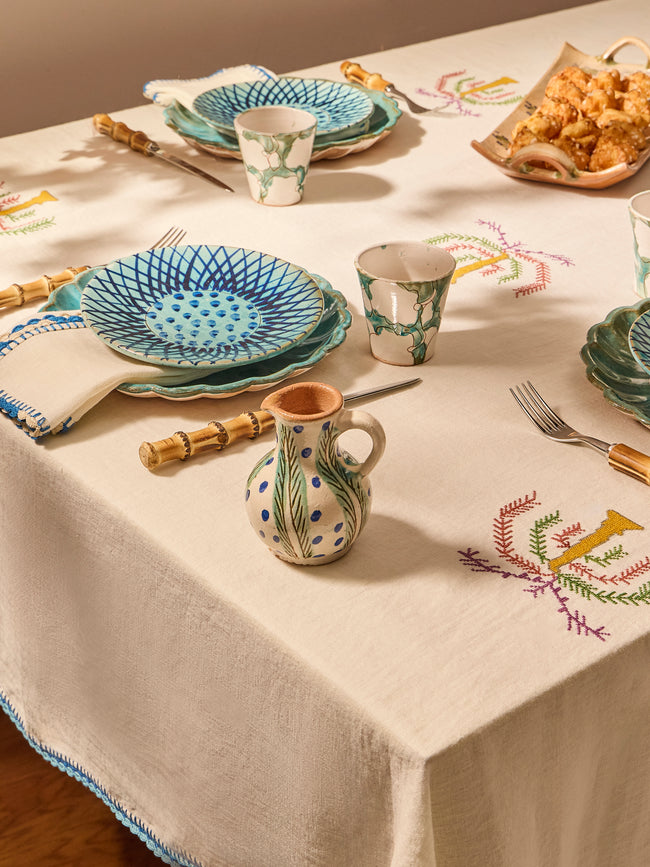 Hem-Stitch Linen Rectangular Tablecloth