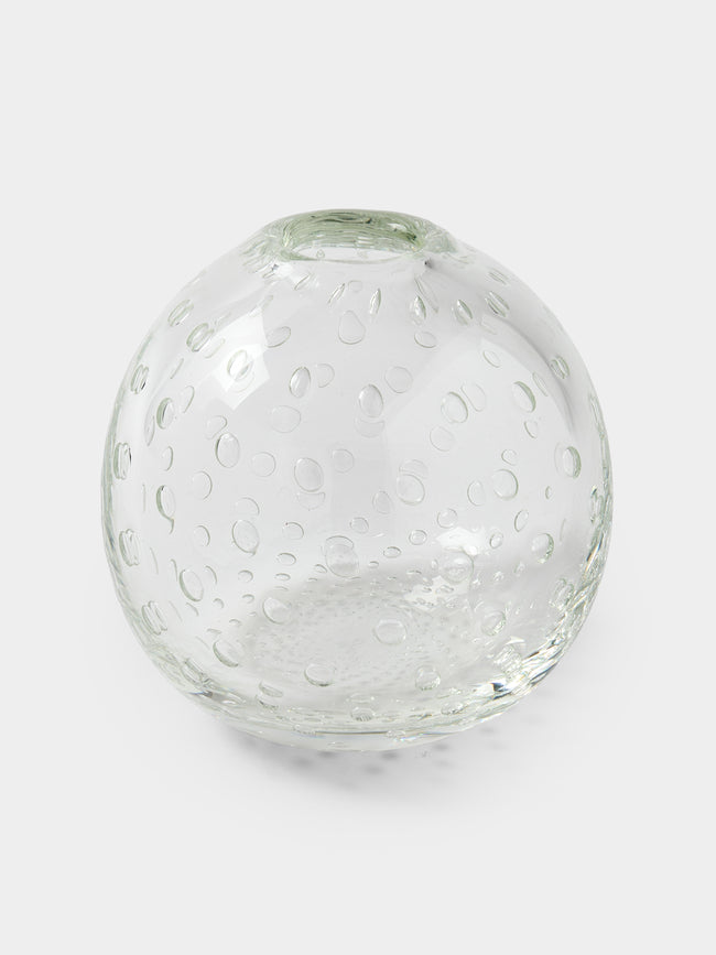 Yali Glass - Raindrop Hand-Blown Murano Glass Vase (4.5in/12cm) - Clear - ABASK - 