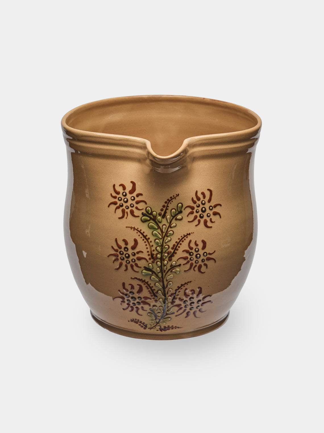 Poterie d’Évires - Flowers Hand-Painted Ceramic Jug (70.5oz/2L) - Cream - ABASK