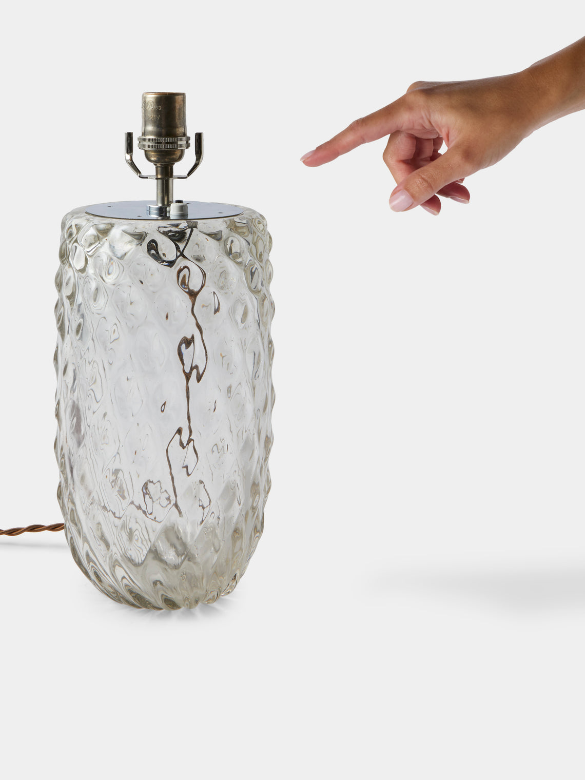 Antique and Vintage - 1940s Flavio Poli Murano Glass Table Lamp - Clear - ABASK