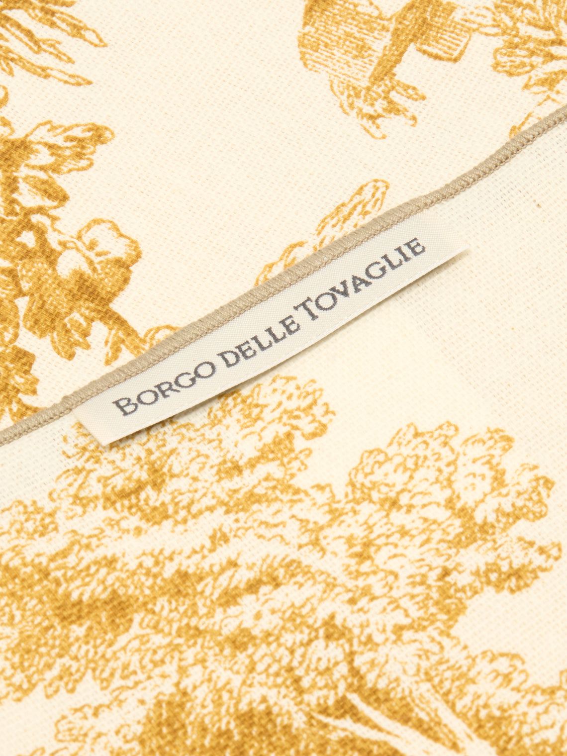 Borgo delle Tovaglie - Toile de Jouy Linen Rectangular Tablecloth - Yellow - ABASK