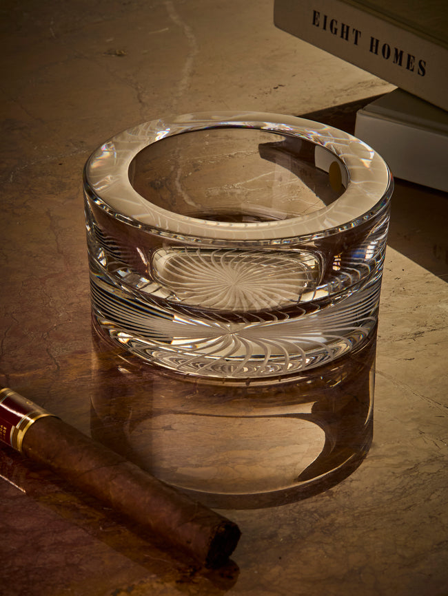 Antique and Vintage - Mid-Century Crystal Ashtray - Clear - ABASK