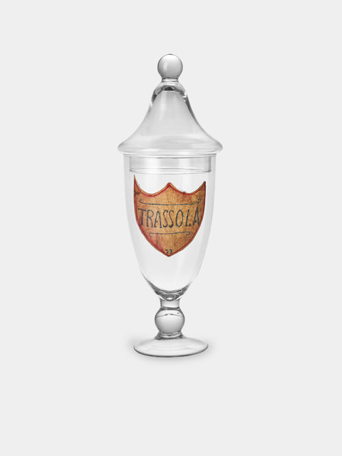 Antique and Vintage - Early-20th-Century Venetian Glass Lidded Apothecary Jar - White - ABASK - 