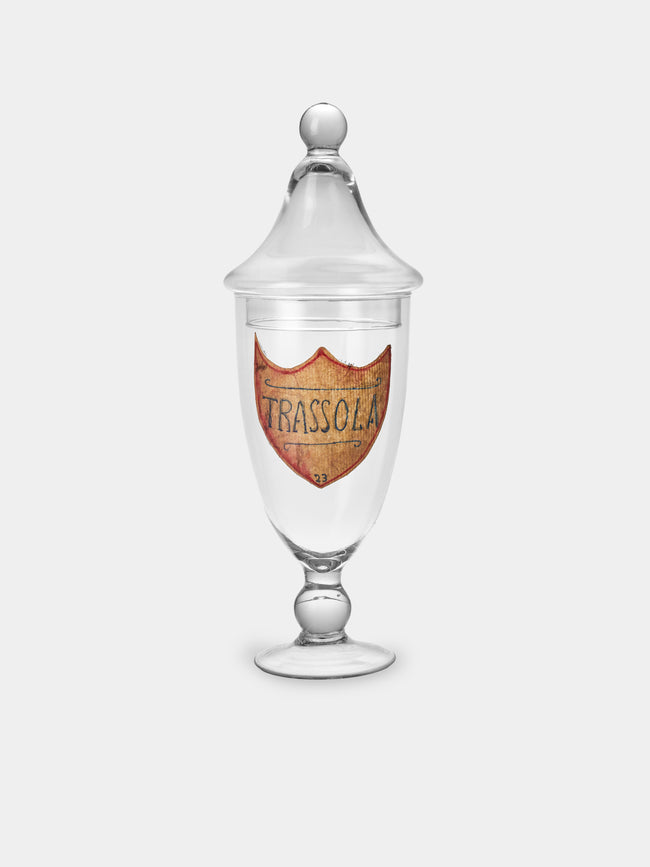 Antique and Vintage - Early-20th-Century Venetian Glass Lidded Apothecary Jar - White - ABASK - 