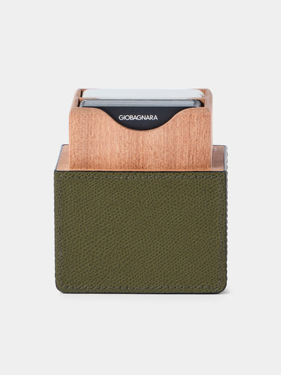 Giobagnara - Naples Leather Playing Cards Set - Green - ABASK - 