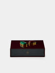 Droulers - Luce Brass and Resin Square Matchbox - Burgundy - ABASK - 