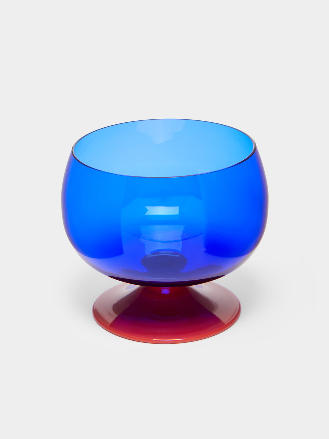 NasonMoretti - Archive Revival 1970 Hand-Blown Murano Glass Bicolor Champagne Coupes (Set of 2) - Blue - ABASK - 