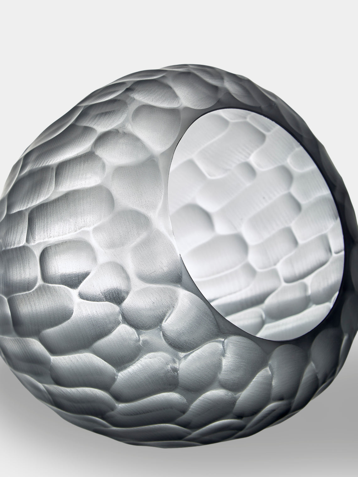 Micheluzzi Glass - Goccia Acciaio Bamboo Hand-Blown Murano Glass Vase (8in/20cm) - Gray - ABASK