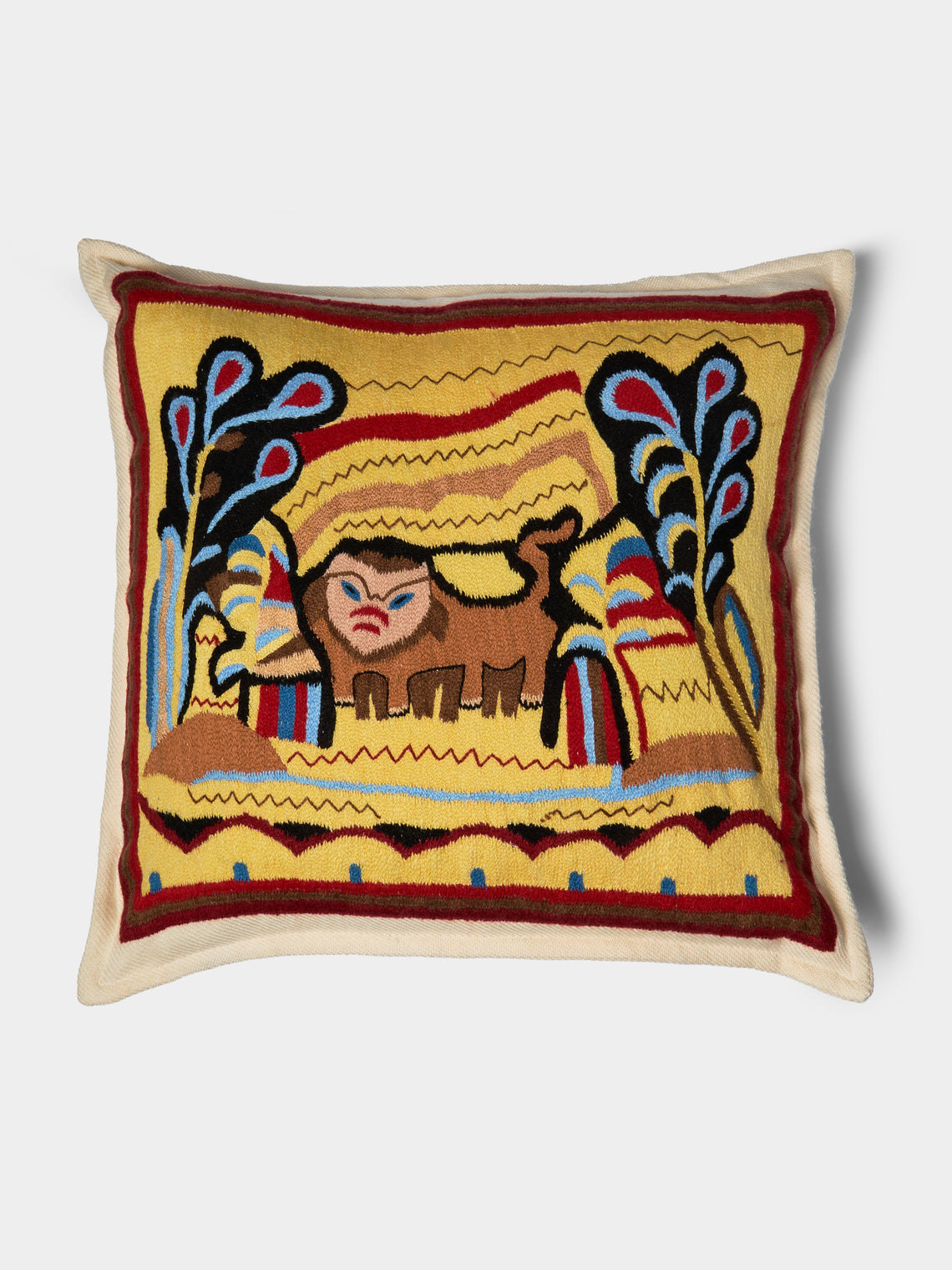 Saved NY - Hand-Embroidered Pillow (21.5in/55cm) - Multiple - ABASK - 