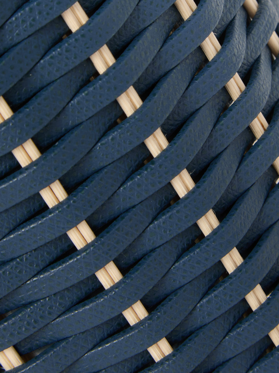 Pigment France - Menton Leather and Rattan Bottle Cooler - Blue - ABASK