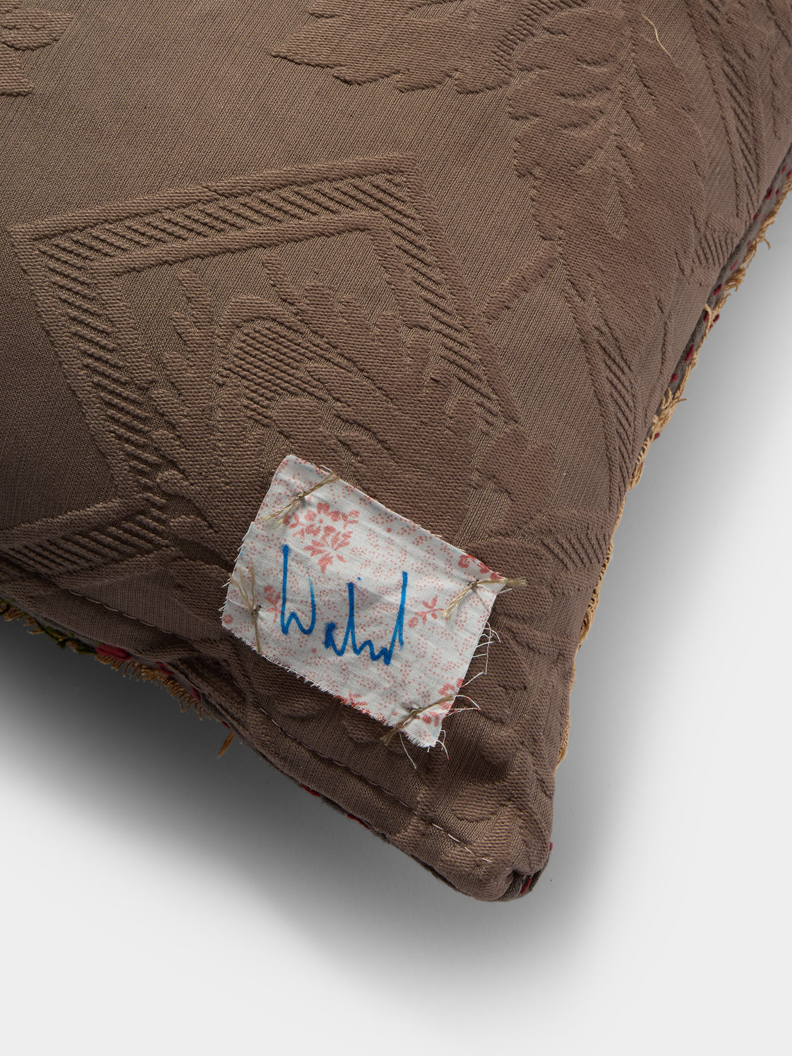 By Walid - 19th-Century Needlepoint Wool, Linen and Cotton Cushion (19.5in/50cm) - Multiple - ABASK