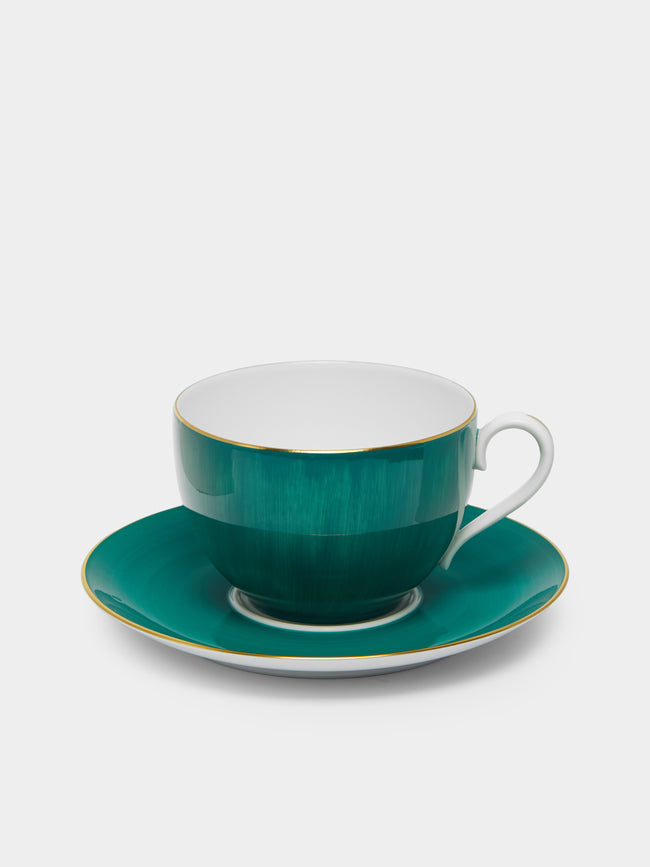 Robert Haviland & C. Parlon - Coco Hand-Painted Porcelain Large Teacup and Saucer -  - ABASK - 