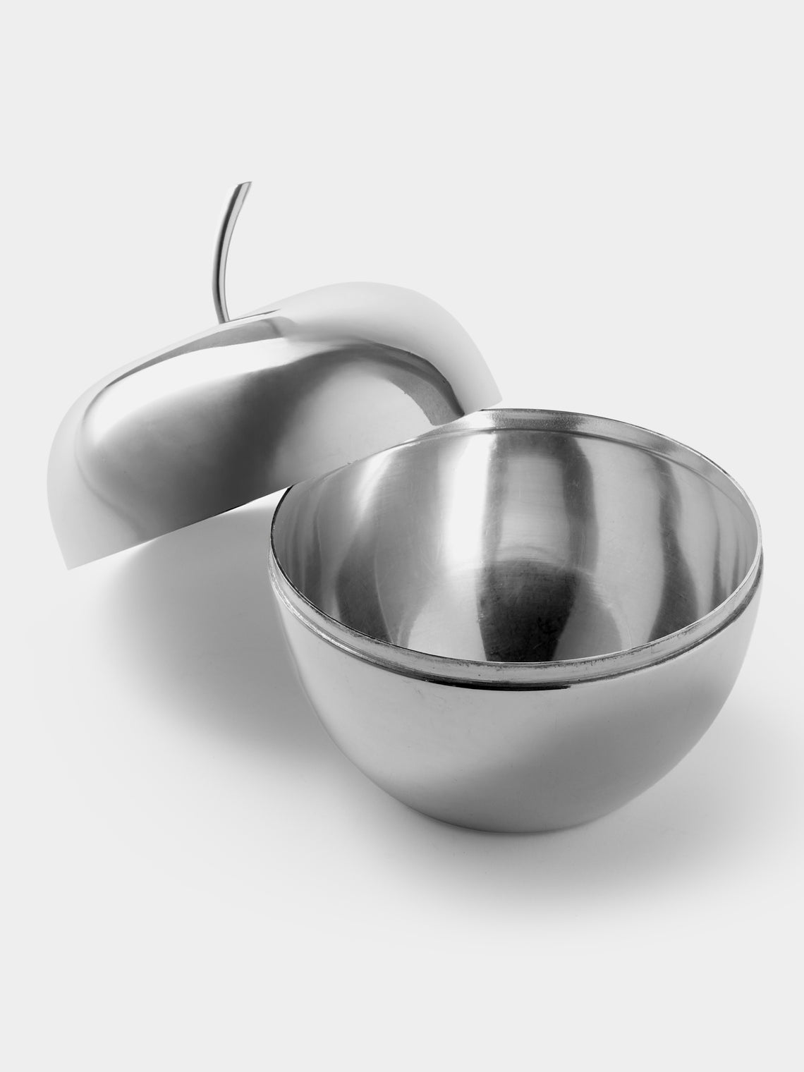 Antique and Vintage - 1960s Christofle Apple Silver-Plated and Glass Tea / Sugar Bowl - Blue - ABASK