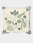 Rosemary Milner - Seaweed Hand-Embroidered Cotton Cushion -  - ABASK - 