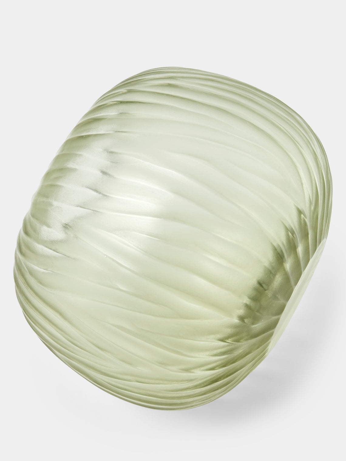 Micheluzzi Glass - Riccio Verdino Alghe Hand-Blown Murano Glass Vase (7.5in/19cm) - Green - ABASK