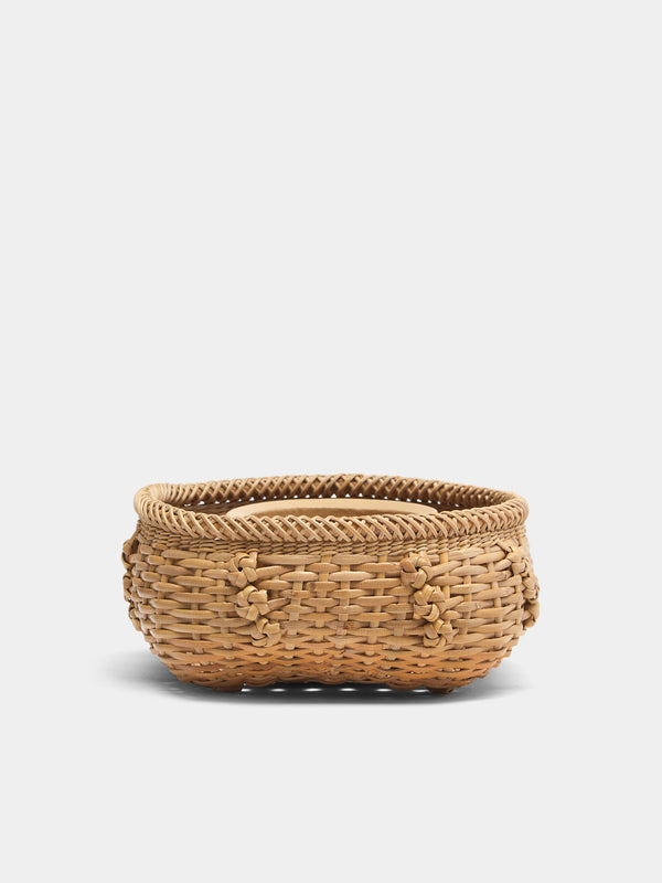 Junpei Kawaguchi - Hand-Braided Rattan Flower Basket - Brown - ABASK - 