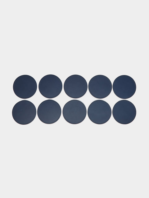 Riviere - Barcelona Water-Resistant Leather Coasters (Set of 10) -  - ABASK