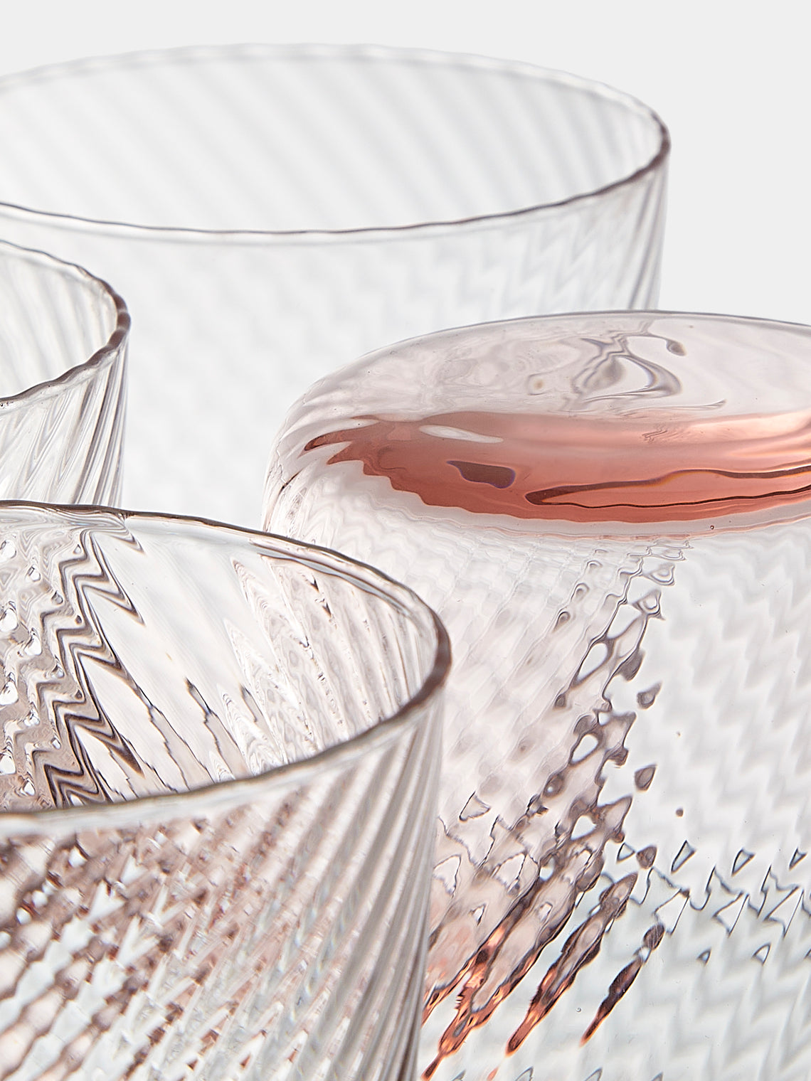 Mun Deluxe Brand Venezia - Torsé Hand-Blown Glass Tumblers (Set of 6) - Pink - ABASK