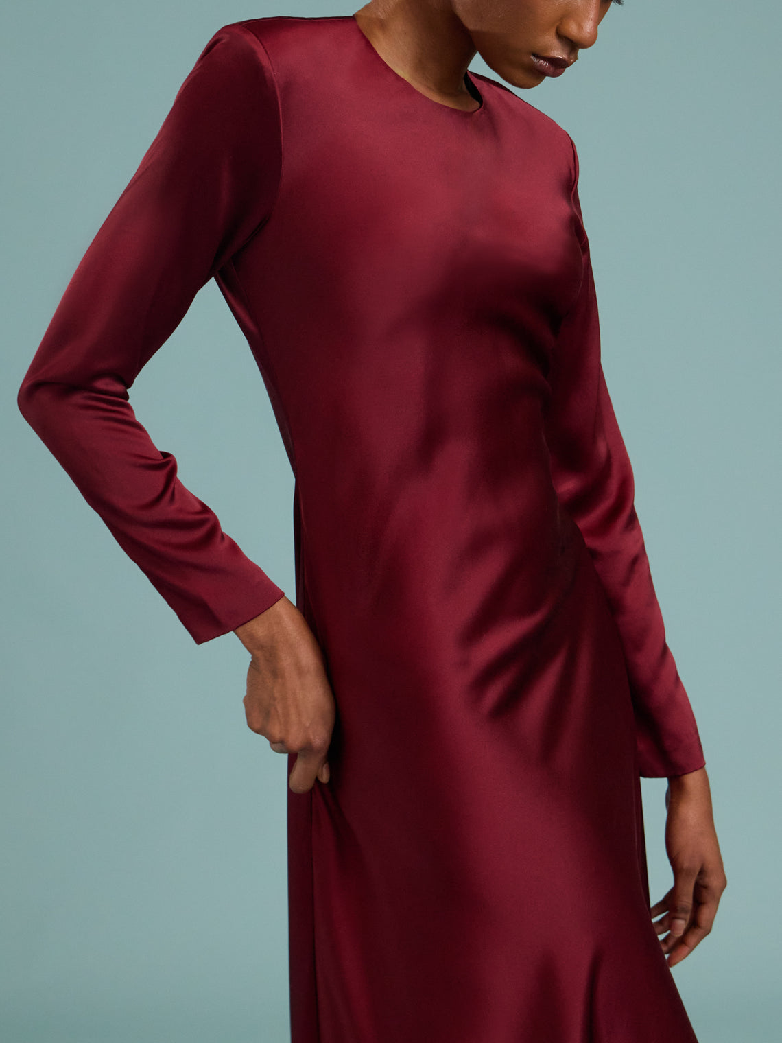 Heirlome - Ruth Silk Long Dress | Size: S - Burgundy - ABASK